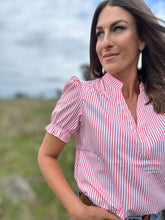 Bryleigh Coral Stripe Top