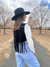 Suede Fringe Black Vest