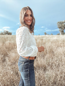 Izzy White Eyelet Blouse