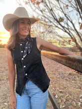 Kenna Black Denim Vest