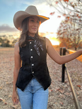 Kenna Black Denim Vest