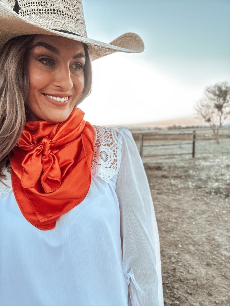 Orange Solid Wild Rag – Wild Rose Country
