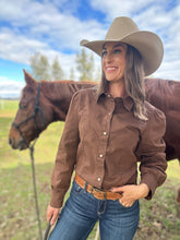 Buckstitch Brown Denim Top