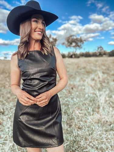 Casey Black Pleather Dress