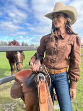 Buckstitch Brown Denim Top