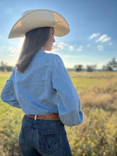 Quincy Denim Long Sleeve Blouse