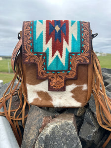 Cowhide Saddle Blanket Crossbody Bag