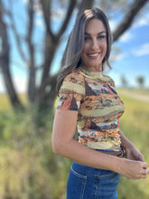 Cattle Call Mesh Print Top