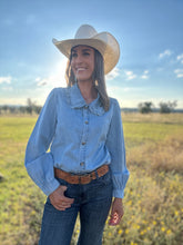 Quincy Denim Long Sleeve Blouse