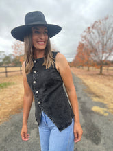 Kenna Black Denim Vest