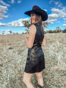 Casey Black Pleather Dress