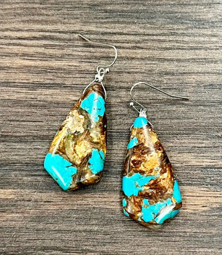 Marble Fish Hook Earring
