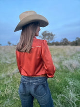 Eryn Rust Satin Top