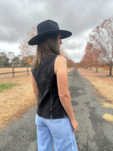 Kenna Black Denim Vest