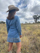 Denay Denim Embroidered Dress