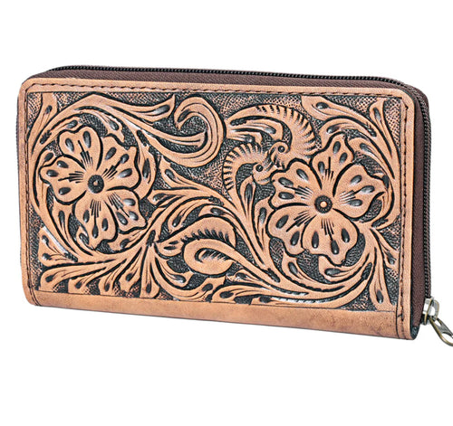 Tooled Zipper Wallet