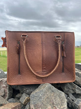 Tooled Cowhide Briefcase Handbag