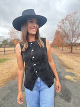 Kenna Black Denim Vest