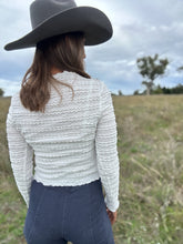 Charlee White Textured Top