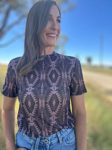 Annie Aztec Mesh Top
