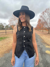 Kenna Black Denim Vest