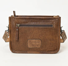 Cowhide Tooled Leather Crossbody Bag