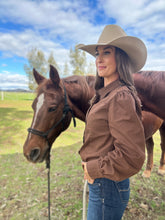 Buckstitch Brown Denim Top