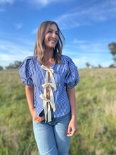 Rachael Stripe Bow Top