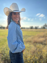 Quincy Denim Long Sleeve Blouse