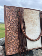 Tooled Cowhide Briefcase Handbag