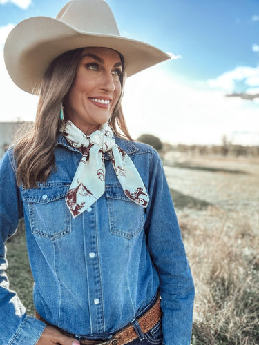 Bronc Rider Print Wild Rag