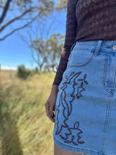 Elko Embroidered Denim Skirt