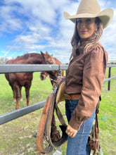Buckstitch Brown Denim Top