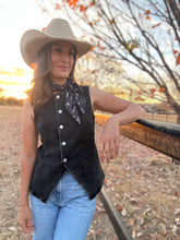 Kenna Black Denim Vest