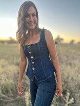 Goldie Denim Button Top