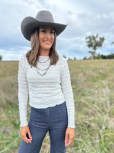 Charlee White Textured Top