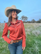 Eryn Rust Satin Top