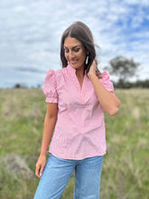 Bryleigh Coral Stripe Top
