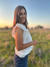 Amarie White Ruffle Top