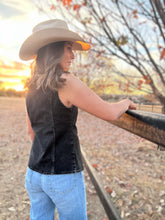 Kenna Black Denim Vest