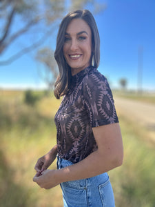 Annie Aztec Mesh Top