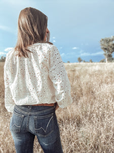 Izzy White Eyelet Blouse