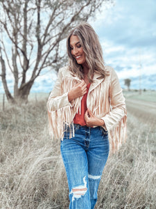 Serida Apricot Fringe Jacket