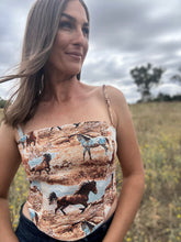 Dash Running Horses Crop Top