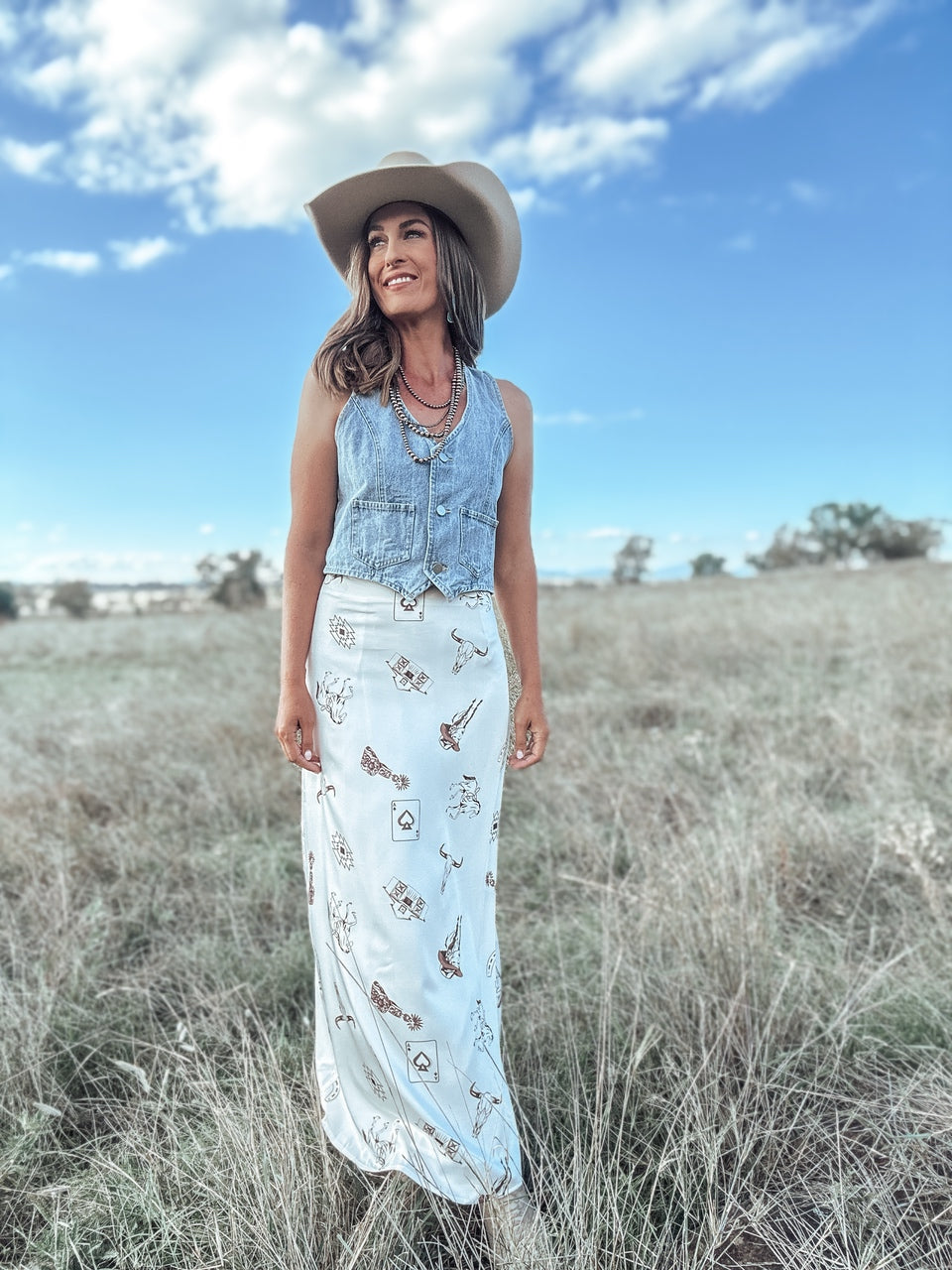 Off White Contempo Cowgirl Skirt