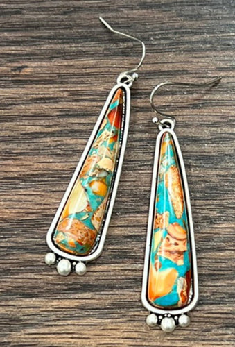 Gemstone Marble Earring