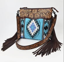 Blue Aztec Saddle Blanket Bag