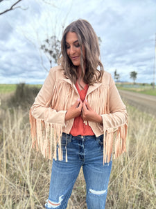 Serida Apricot Fringe Jacket