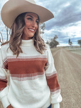 Elaia Rust & Ivory Knit Sweater