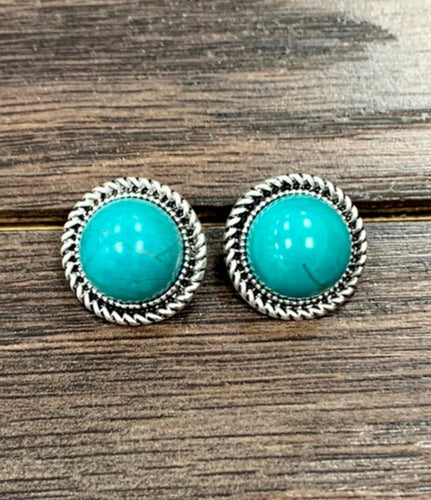 Turquoise Marble Stud Earring